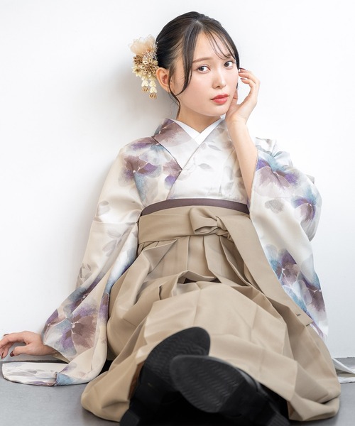 SOUBIEN(ソウビエン)の「floroレディース袴4点セット (着物・襦袢・下帯・袴)(着物・レディース・ベージュ系2/ベージュ系/ホワイト系/ピンク系/ベージュ系3/グレー系/ピンク系4/ピンク系3/ピンク系2/ピンク系1/ベージュ系1/ベージュ系4・SS/LL/L/M/S)」の7枚目の写真