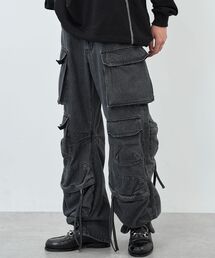 【ユニセックス】デニワイドカーゴパンツ