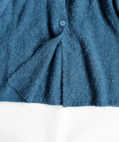 antiqua(アンティカ)の「ブークレニットカーディガン(ニット/セーター・レディース・ブルー/ベージュ/ブラック・ONESIZE)」の22枚目の写真