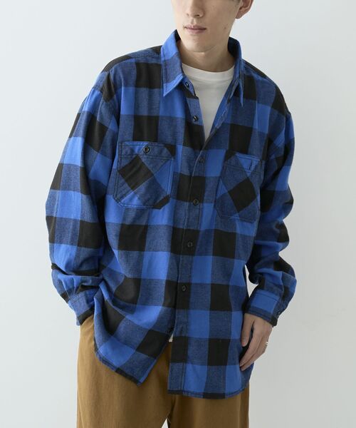 CRAFT STANDARD BOUTIQUE（クラフトスタンダードブティック）の「ブロックチェックワークシャツ（シャツ/ブラウス・メンズ・グリーン/ブルー/レッド・M/L/XL）」の14枚目の写真