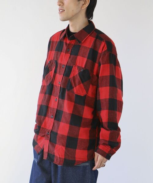 CRAFT STANDARD BOUTIQUE（クラフトスタンダードブティック）の「ブロックチェックワークシャツ（シャツ/ブラウス・メンズ・グリーン/ブルー/レッド・M/L/XL）」の7枚目の写真