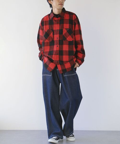 CRAFT STANDARD BOUTIQUE（クラフトスタンダードブティック）の「ブロックチェックワークシャツ（シャツ/ブラウス・メンズ・グリーン/ブルー/レッド・M/L/XL）」の5枚目の写真