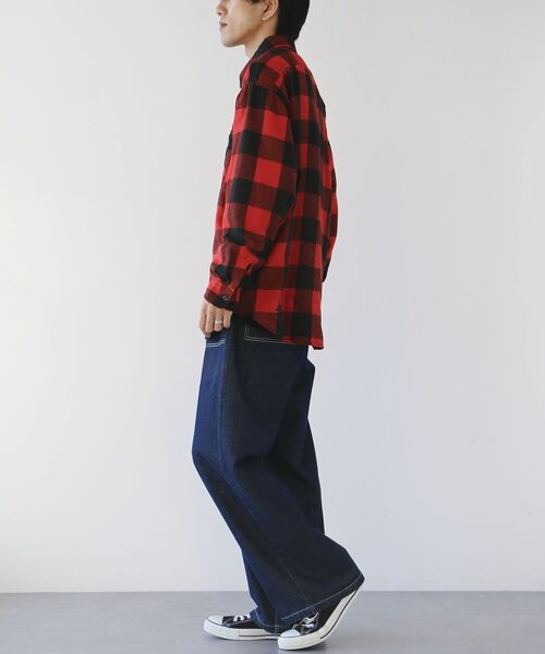 CRAFT STANDARD BOUTIQUE（クラフトスタンダードブティック）の「ブロックチェックワークシャツ（シャツ/ブラウス・メンズ・グリーン/ブルー/レッド・M/L/XL）」の4枚目の写真