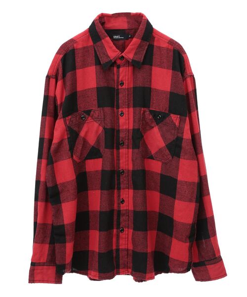 CRAFT STANDARD BOUTIQUE（クラフトスタンダードブティック）の「ブロックチェックワークシャツ（シャツ/ブラウス・メンズ・グリーン/ブルー/レッド・M/L/XL）」の22枚目の写真