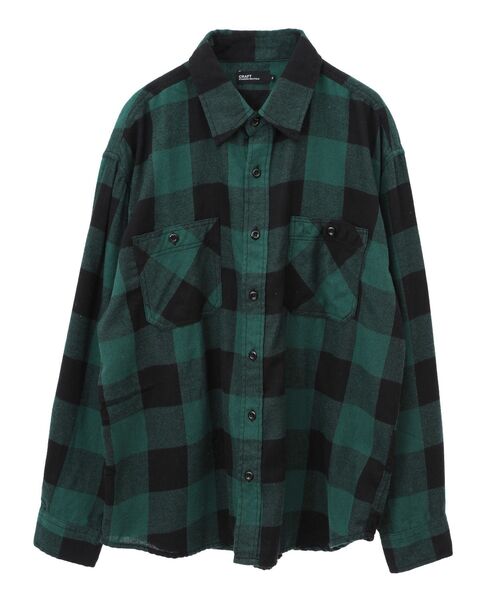 CRAFT STANDARD BOUTIQUE（クラフトスタンダードブティック）の「ブロックチェックワークシャツ（シャツ/ブラウス・メンズ・グリーン/ブルー/レッド・M/L/XL）」の21枚目の写真