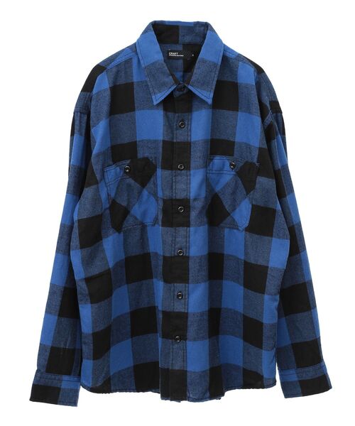 CRAFT STANDARD BOUTIQUE（クラフトスタンダードブティック）の「ブロックチェックワークシャツ（シャツ/ブラウス・メンズ・グリーン/ブルー/レッド・M/L/XL）」の20枚目の写真
