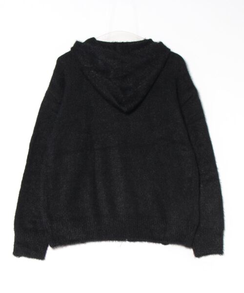 Ressaca(レサーカ)の「オーバーサイズレタリングロゴシャギーニットジップアップパーカー(ニット/セーター・レディース・ブラック/グレー・M/L/XXL/XL)」の3枚目の写真