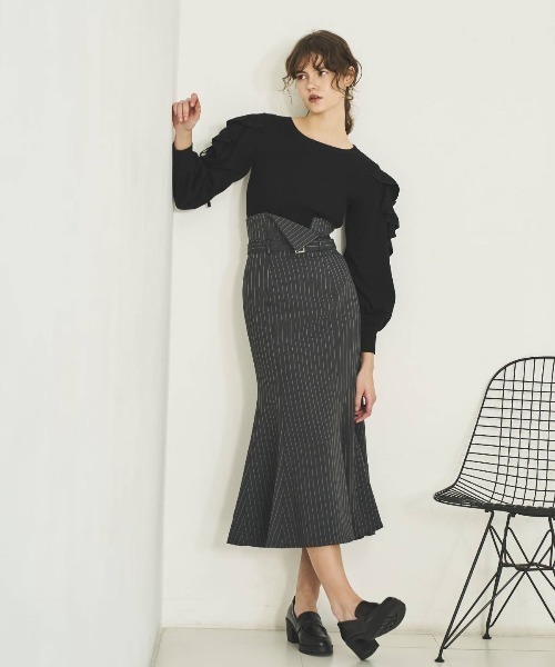 AND COUTURE(アンドクチュール)の「袖フリルニット(ニット/セーター・レディース・アイボリー/ピンク/ブラック/ラベンダー・FREE)」の7枚目の写真