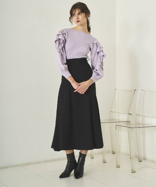 AND COUTURE(アンドクチュール)の「袖フリルニット(ニット/セーター・レディース・アイボリー/ピンク/ブラック/ラベンダー・FREE)」の16枚目の写真