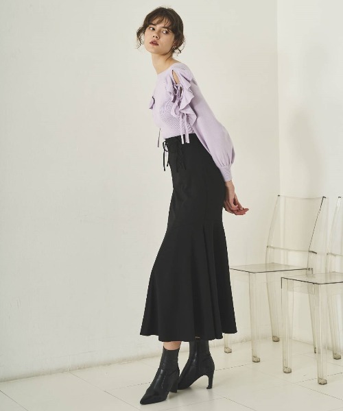 AND COUTURE(アンドクチュール)の「袖フリルニット(ニット/セーター・レディース・アイボリー/ピンク/ブラック/ラベンダー・FREE)」の17枚目の写真