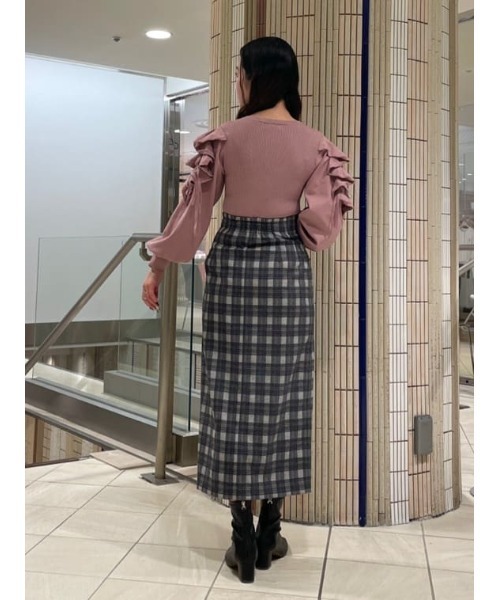 AND COUTURE(アンドクチュール)の「袖フリルニット(ニット/セーター・レディース・アイボリー/ピンク/ブラック/ラベンダー・FREE)」の6枚目の写真