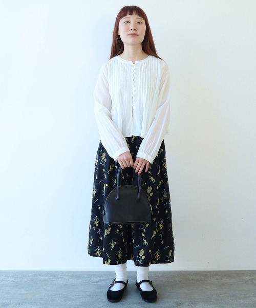 bulle de savon（ビュルデサボン）の「キュプラ/コットンローン ナチュラルトリプルワッシャー pin tuck ブラウス（シャツ/ブラウス・レディース・ホワイト・FREE）」の14枚目の写真