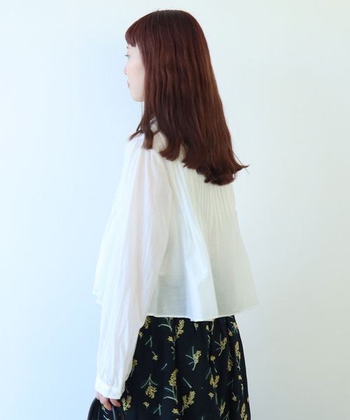 bulle de savon（ビュルデサボン）の「キュプラ/コットンローン ナチュラルトリプルワッシャー pin tuck ブラウス（シャツ/ブラウス・レディース・ホワイト・FREE）」の10枚目の写真