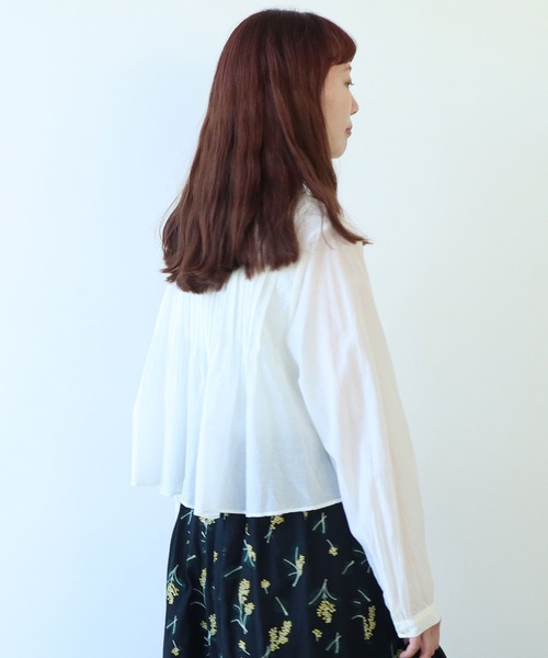 bulle de savon（ビュルデサボン）の「キュプラ/コットンローン ナチュラルトリプルワッシャー pin tuck ブラウス（シャツ/ブラウス・レディース・ホワイト・FREE）」の12枚目の写真