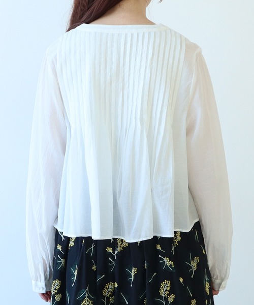 bulle de savon（ビュルデサボン）の「キュプラ/コットンローン ナチュラルトリプルワッシャー pin tuck ブラウス（シャツ/ブラウス・レディース・ホワイト・FREE）」の22枚目の写真