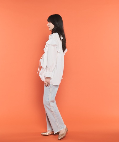 Shelly island(シェリーアイランド)の「ビックカラーフリルブラウス(シャツ/ブラウス・レディース・ホワイト/ブラック・FREE)」の16枚目の写真