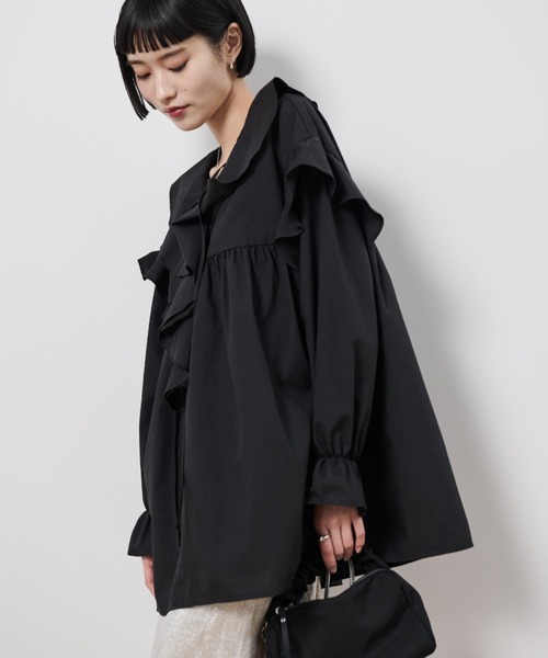 Shelly island(シェリーアイランド)の「ビックカラーフリルブラウス(シャツ/ブラウス・レディース・ホワイト/ブラック・FREE)」の22枚目の写真