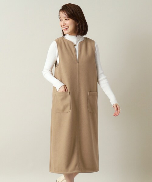 ITS'DEMO（イッツデモ）の「◆【手洗い可】カットメルトンジャンスカ（スカート・レディース・グレー/アイボリー/ブラウン系/ネイビー・00）」の4枚目の写真