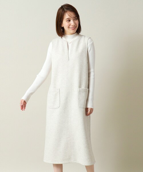 ITS'DEMO（イッツデモ）の「◆【手洗い可】カットメルトンジャンスカ（スカート・レディース・グレー/アイボリー/ブラウン系/ネイビー・00）」の2枚目の写真