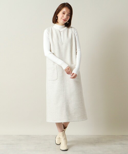 ITS'DEMO（イッツデモ）の「◆【手洗い可】カットメルトンジャンスカ（スカート・レディース・グレー/アイボリー/ブラウン系/ネイビー・00）」の7枚目の写真