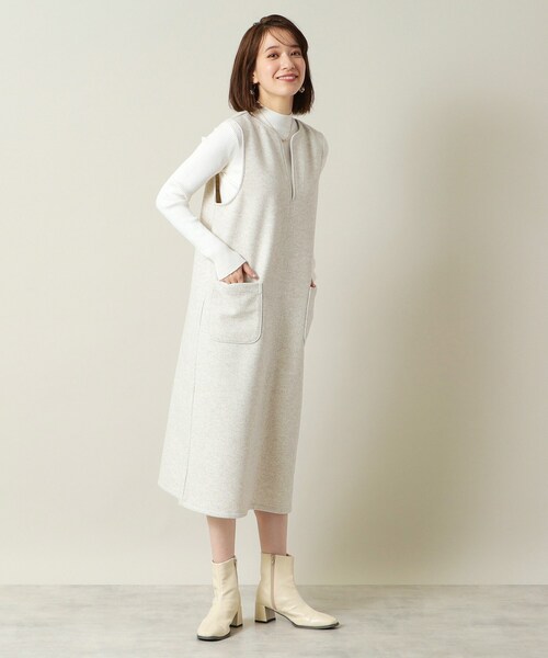 ITS'DEMO（イッツデモ）の「◆【手洗い可】カットメルトンジャンスカ（スカート・レディース・グレー/アイボリー/ブラウン系/ネイビー・00）」の8枚目の写真