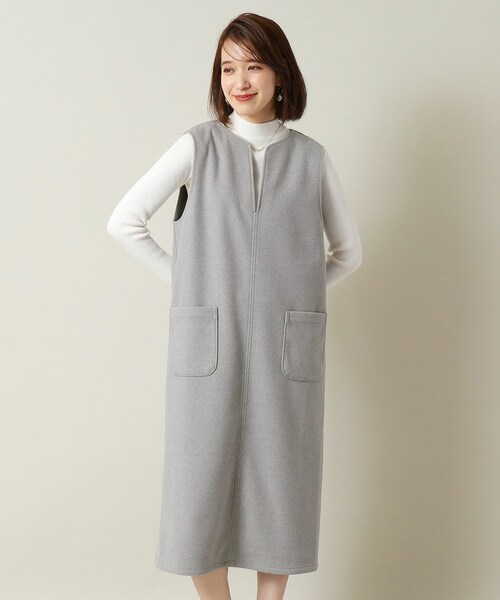 ITS'DEMO（イッツデモ）の「◆【手洗い可】カットメルトンジャンスカ（スカート・レディース・グレー/アイボリー/ブラウン系/ネイビー・00）」の10枚目の写真