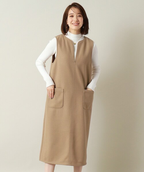 ITS'DEMO（イッツデモ）の「◆【手洗い可】カットメルトンジャンスカ（スカート・レディース・グレー/アイボリー/ブラウン系/ネイビー・00）」の14枚目の写真