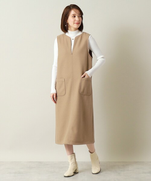 ITS'DEMO（イッツデモ）の「◆【手洗い可】カットメルトンジャンスカ（スカート・レディース・グレー/アイボリー/ブラウン系/ネイビー・00）」の16枚目の写真