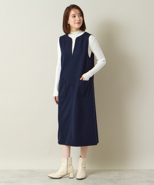 ITS'DEMO（イッツデモ）の「◆【手洗い可】カットメルトンジャンスカ（スカート・レディース・グレー/アイボリー/ブラウン系/ネイビー・00）」の19枚目の写真