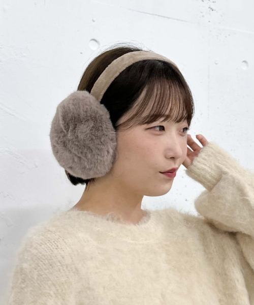 archives(アルシーヴ)の「もふもふコンパクトイヤマフ(イヤーマフ・レディース・ブラウン/ベージュ・FREE)」の4枚目の写真