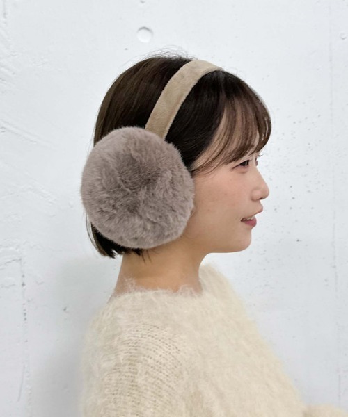 archives(アルシーヴ)の「もふもふコンパクトイヤマフ(イヤーマフ・レディース・ブラウン/ベージュ・FREE)」の5枚目の写真