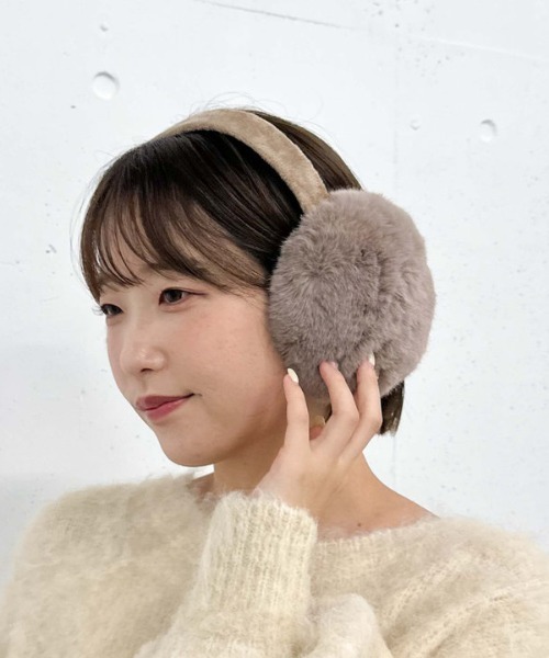 archives(アルシーヴ)の「もふもふコンパクトイヤマフ(イヤーマフ・レディース・ブラウン/ベージュ・FREE)」の3枚目の写真