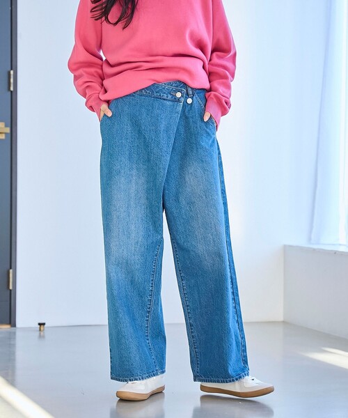 coen（コーエン）の「【脱ベーシック】デニムラップバギーパンツ（デニムパンツ・レディース・ライトブルー/コバルトブルー・M/L）」の15枚目の写真