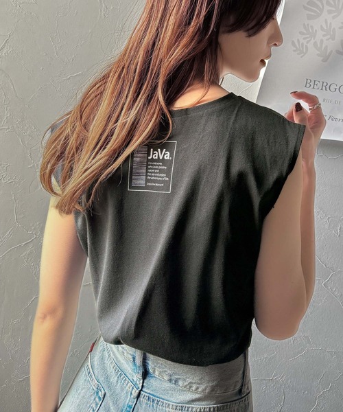 Java(ジャバ)の「《JaVaジャバコラボ》大人スポーティーに魅せる。バックプリントインナーセットレイヤードメッシュトップス(半袖)(Tシャツ/カットソー・レディース・アイボリー/ブラック/チャコール・X-LARGE/LARGE/SMALL/MEDIUM)」の18枚目の写真
