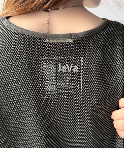Java(ジャバ)の「《JaVaジャバコラボ》大人スポーティーに魅せる。バックプリントインナーセットレイヤードメッシュトップス(半袖)(Tシャツ/カットソー・レディース・アイボリー/ブラック/チャコール・X-LARGE/LARGE/SMALL/MEDIUM)」の22枚目の写真