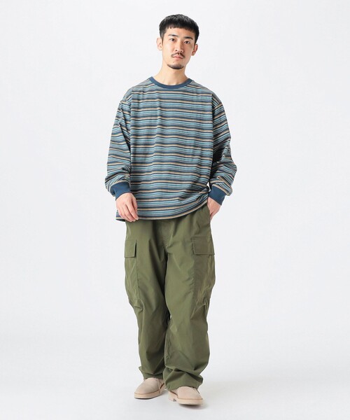 B:MING by BEAMS（ビーミングバイビームス）の「プリント ボーダー クルーネック カットソー（Tシャツ/カットソー・メンズ・ベージュ/ネイビー・XL/L/M/S）」の6枚目の写真