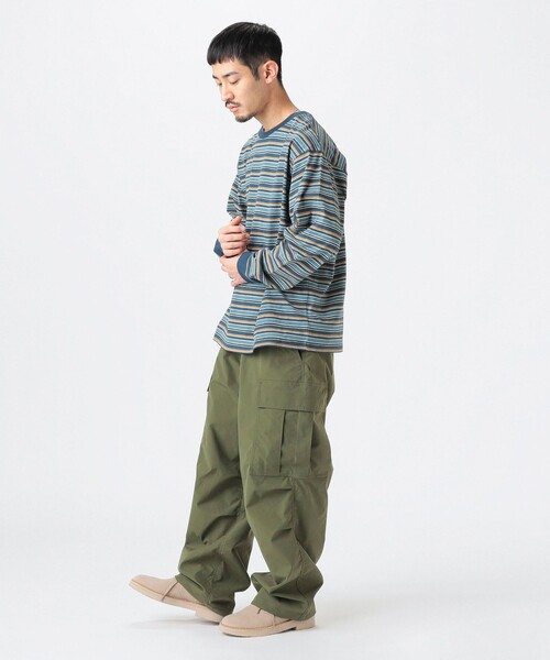 B:MING by BEAMS（ビーミングバイビームス）の「プリント ボーダー クルーネック カットソー（Tシャツ/カットソー・メンズ・ベージュ/ネイビー・XL/L/M/S）」の7枚目の写真