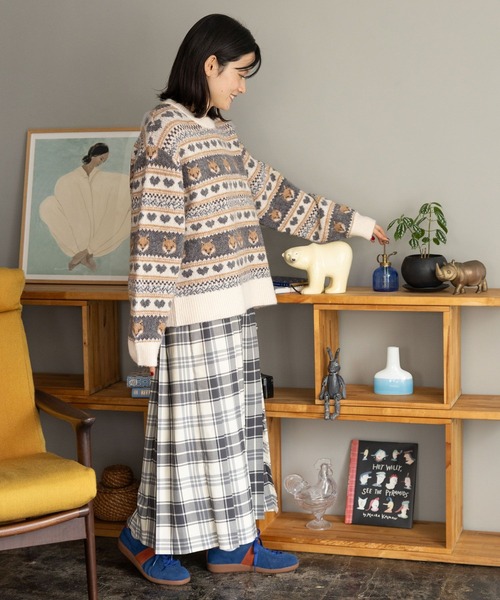 niko and...（ニコアンド）の「アニマルジャガードニットプルオーバー（ニット/セーター・レディース・ブルー/グリーン/アイボリー・MEDIUM/LARGE）」の19枚目の写真