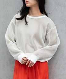 ダブルフェイスメッシュプルオーバー