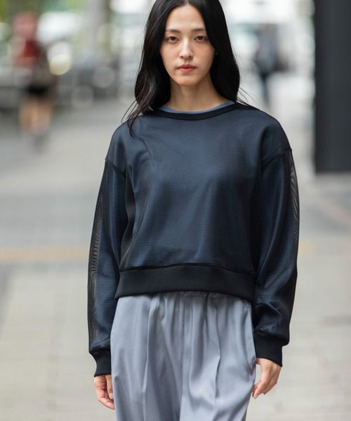 Munich(ミューニック)の「ダブルフェイスメッシュプルオーバー(Tシャツ/カットソー・レディース・ホワイト/ブラック/ベージュ・FREE)」の18枚目の写真
