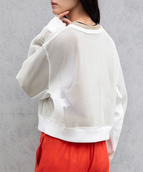 Munich(ミューニック)の「ダブルフェイスメッシュプルオーバー(Tシャツ/カットソー・レディース・ホワイト/ブラック/ベージュ・FREE)」の12枚目の写真