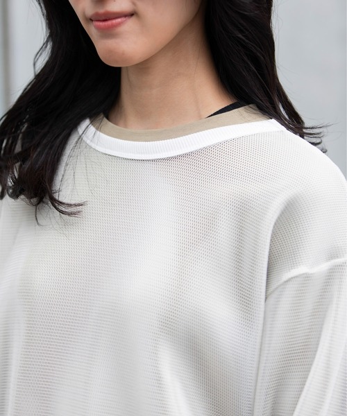 Munich(ミューニック)の「ダブルフェイスメッシュプルオーバー(Tシャツ/カットソー・レディース・ホワイト/ブラック/ベージュ・FREE)」の15枚目の写真