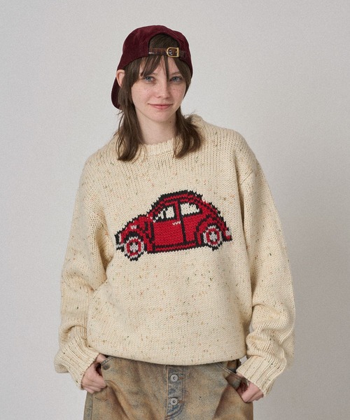 セール】ASSORT LOW GAUGE NEP KNIT/アソートローゲージネップニット