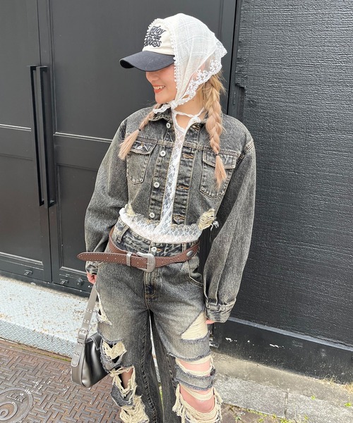 SPIRALGIRL（スパイラルガール）の「ヴィンテージ風ベルト（ベルト・レディース・ブラウン/ブラック・FREE）」の10枚目の写真