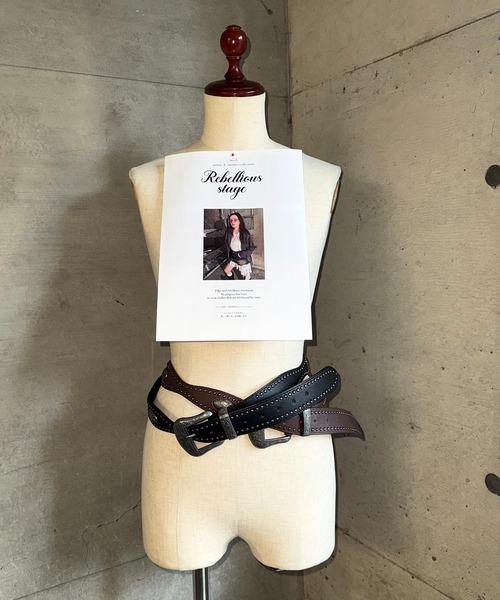 SPIRALGIRL（スパイラルガール）の「ヴィンテージ風ベルト（ベルト・レディース・ブラウン/ブラック・FREE）」の14枚目の写真