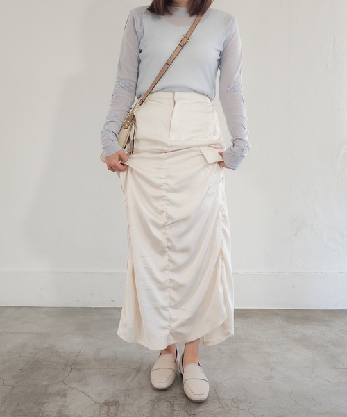 ENあしながおじさん（エンアシナガオジサン）の「防水｜モカシューズ　5360585（ローファー・レディース・オフホワイト/グレイッシュベージュ/ブラック/ミント・23.5cm/23cm/24cm/22.5cm/24.5cm）」の22枚目の写真