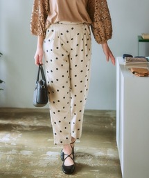SMILE LAND | ＜大きいサイズ＞ ドットプリントテーパードパンツ（ゆったりヒップ）(スラックス)