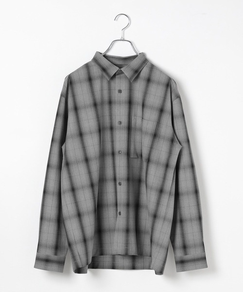 GLOBAL WORK（グローバルワーク）の「アーバンオンブレシャツ/147185（シャツ/ブラウス・メンズ・ホワイト/ブラック/グレー・SMALL/MEDIUM/LARGE/X-LARGE）」の6枚目の写真