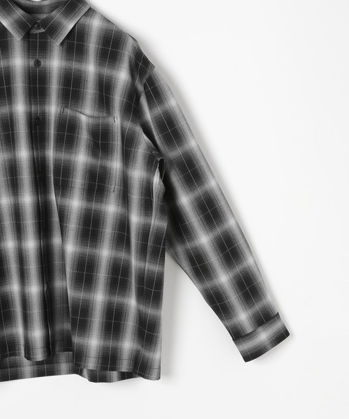 GLOBAL WORK（グローバルワーク）の「アーバンオンブレシャツ/147185（シャツ/ブラウス・メンズ・ホワイト/ブラック/グレー・SMALL/MEDIUM/LARGE/X-LARGE）」の9枚目の写真