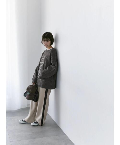 Samansa Mos2 blue（サマンサモスモスブルー）の「◎サイドライントラックパンツ（その他パンツ・レディース・グレー/ブラック/ベージュ・F）」の4枚目の写真